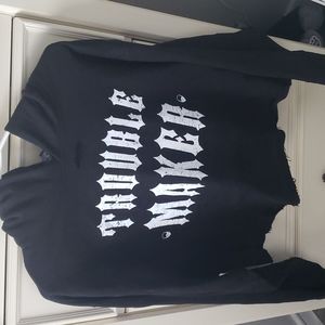 Never worn, TROUBLE MAKER crop hoodie .